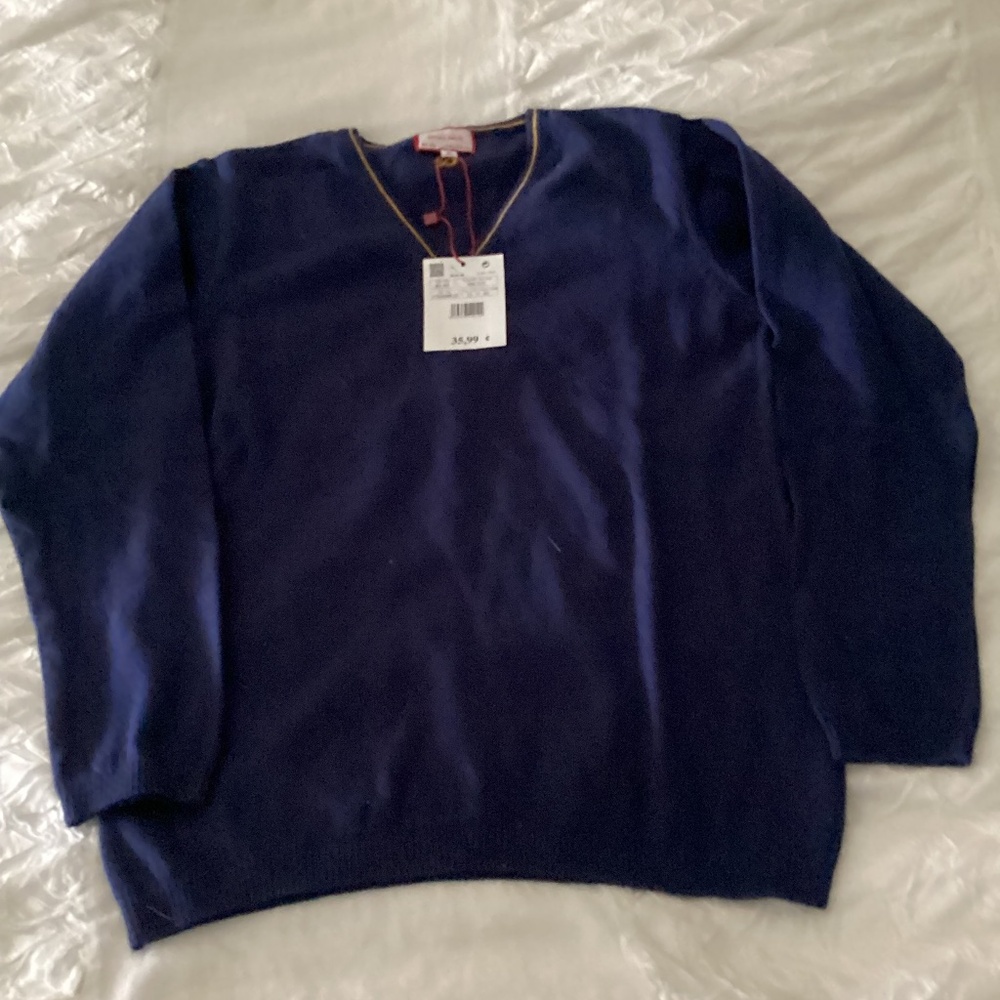 Neck&Neck new with tags kids brand from Spain boys V neck blue sweater size 7/8